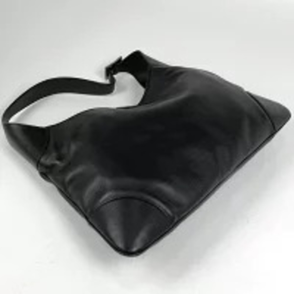 Gucci Leather Bag Handbag Hobo Shoulder Black